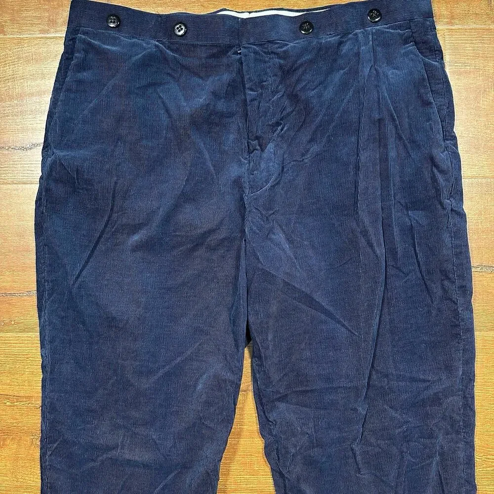 J Crew Kenmare Corduroy Pants Mens 36x30 Blue Trousers Duca Visconti Old Money